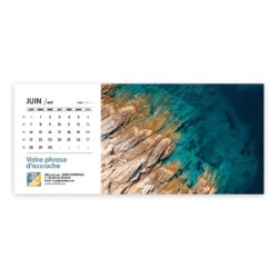 Calendrier chevalet horizontal (23x10 cm) personnalisé - Vue du ciel