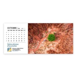 Calendrier chevalet horizontal (23x10 cm) personnalisé - Vue du ciel