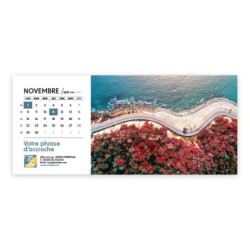 Calendrier chevalet horizontal (23x10 cm) personnalisé - Vue du ciel
