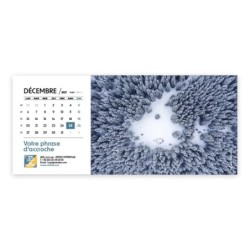 Calendrier chevalet horizontal (23x10 cm) personnalisé - Vue du ciel