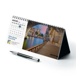 Calendrier chevalet horizontal (23x10 cm) personnalisé - Patrimoine France