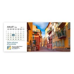 Calendrier chevalet horizontal (23x10 cm) personnalisé - Patrimoine France