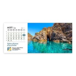 Calendrier chevalet horizontal (23x10 cm) personnalisé - Patrimoine France