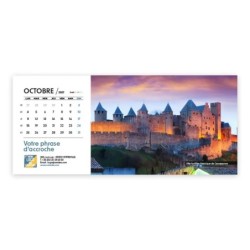 Calendrier chevalet horizontal (23x10 cm) personnalisé - Patrimoine France