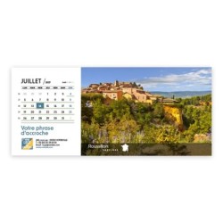 Calendrier chevalet horizontal (23x10 cm) personnalisé - Villages de France
