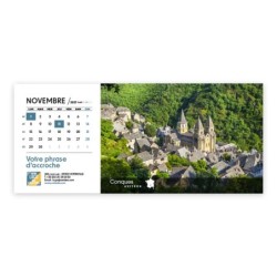 Calendrier chevalet horizontal (23x10 cm) personnalisé - Villages de France