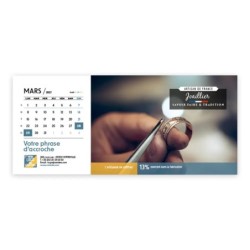 Calendrier chevalet horizontal (23x10 cm) personnalisé - Artisans