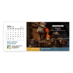 Calendrier chevalet horizontal (23x10 cm) personnalisé - Artisans