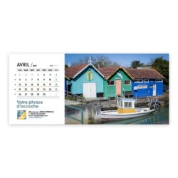 Calendrier chevalet horizontal (23x10 cm) personnalisé - Littoral