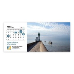 Calendrier chevalet horizontal (23x10 cm) personnalisé - Littoral