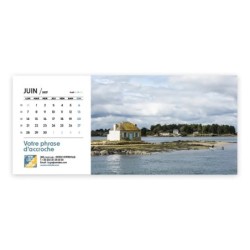 Calendrier chevalet horizontal (23x10 cm) personnalisé - Littoral