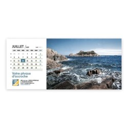 Calendrier chevalet horizontal (23x10 cm) personnalisé - Littoral