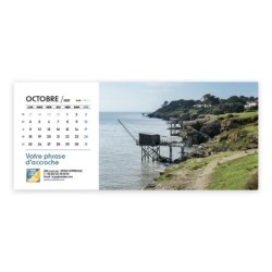 Calendrier chevalet horizontal (23x10 cm) personnalisé - Littoral