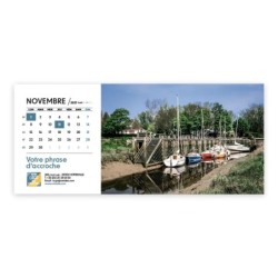 Calendrier chevalet horizontal (23x10 cm) personnalisé - Littoral