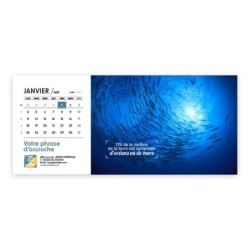 Calendrier chevalet horizontal (23x10 cm) personnalisé - Océan