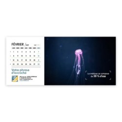 Calendrier chevalet horizontal (23x10 cm) personnalisé - Océan
