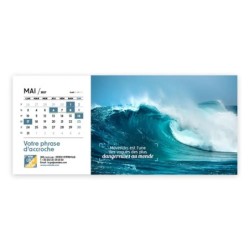 Calendrier chevalet horizontal (23x10 cm) personnalisé - Océan
