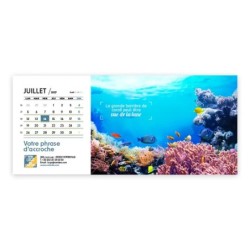 Calendrier chevalet horizontal (23x10 cm) personnalisé - Océan