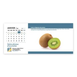 Calendrier chevalet horizontal (23x10 cm) personnalisé - Fruits et légumes