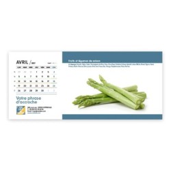 Calendrier chevalet horizontal (23x10 cm) personnalisé - Fruits et légumes