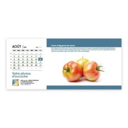 Calendrier chevalet horizontal (23x10 cm) personnalisé - Fruits et légumes