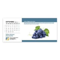 Calendrier chevalet horizontal (23x10 cm) personnalisé - Fruits et légumes
