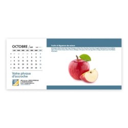 Calendrier chevalet horizontal (23x10 cm) personnalisé - Fruits et légumes