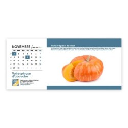 Calendrier chevalet horizontal (23x10 cm) personnalisé - Fruits et légumes