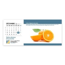 Calendrier chevalet horizontal (23x10 cm) personnalisé - Fruits et légumes