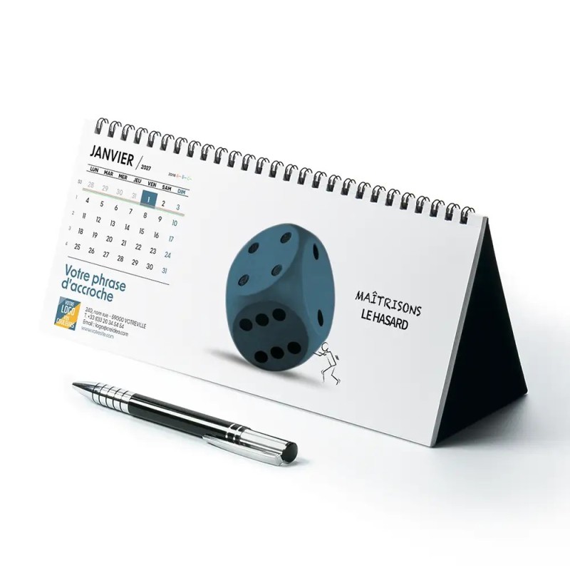 Calendrier chevalet horizontal (23x10 cm) personnalisé - Business