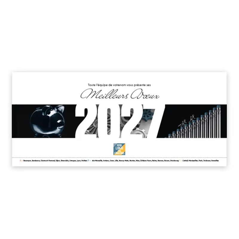Calendrier chevalet horizontal (23x10 cm) personnalisé - Business