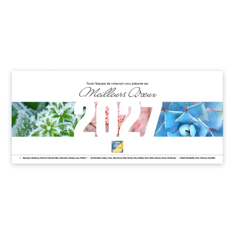 Calendrier chevalet horizontal (23x10 cm) personnalisé - Zoom Nature