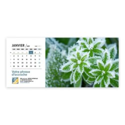 Calendrier chevalet horizontal (23x10 cm) personnalisé - Zoom Nature