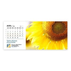 Calendrier chevalet horizontal (23x10 cm) personnalisé - Zoom Nature