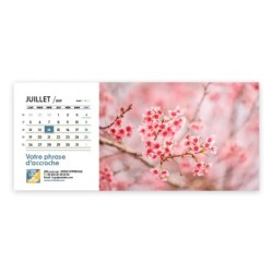 Calendrier chevalet horizontal (23x10 cm) personnalisé - Zoom Nature
