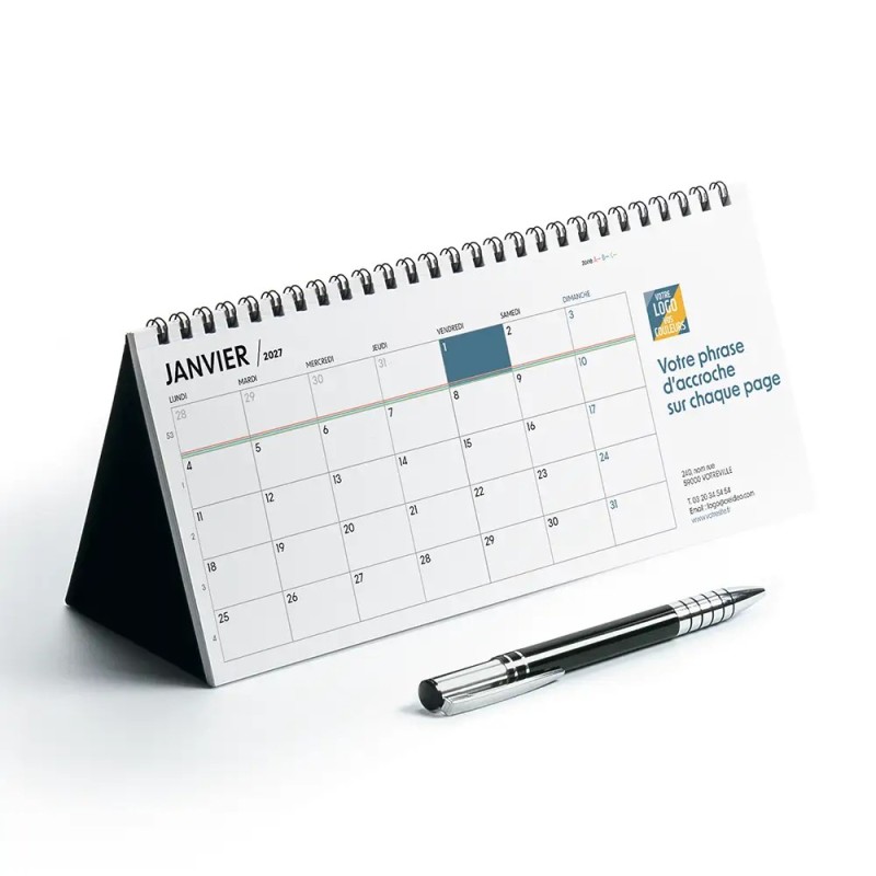 Calendrier chevalet horizontal (23x10 cm) personnalisé - Faune
