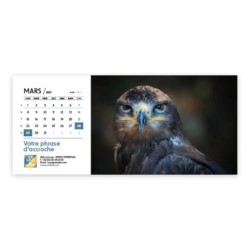 Calendrier chevalet horizontal (23x10 cm) personnalisé - Faune
