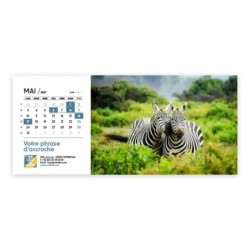 Calendrier chevalet horizontal (23x10 cm) personnalisé - Faune