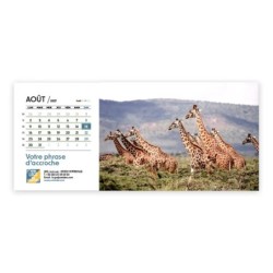 Calendrier chevalet horizontal (23x10 cm) personnalisé - Faune