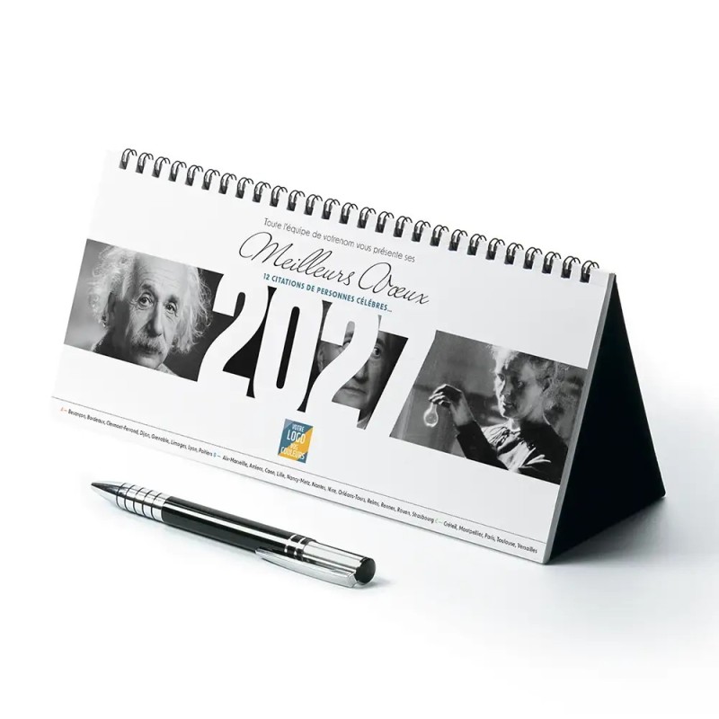 Calendrier chevalet horizontal (23x10 cm) personnalisé - Citations 2