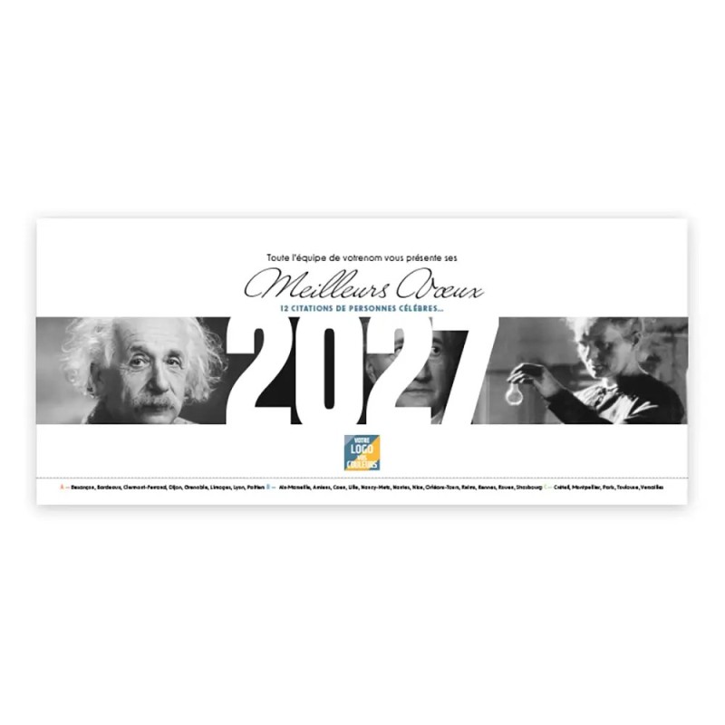 Calendrier chevalet horizontal (23x10 cm) personnalisé - Citations 2