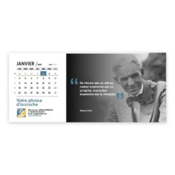Calendrier chevalet horizontal (23x10 cm) personnalisé - Citations 2
