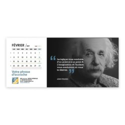 Calendrier chevalet horizontal (23x10 cm) personnalisé - Citations 2