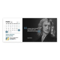 Calendrier chevalet horizontal (23x10 cm) personnalisé - Citations 2