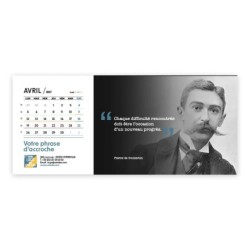 Calendrier chevalet horizontal (23x10 cm) personnalisé - Citations 2