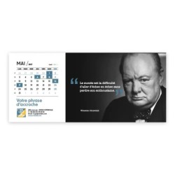 Calendrier chevalet horizontal (23x10 cm) personnalisé - Citations 2