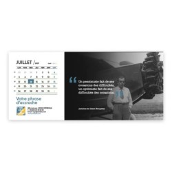 Calendrier chevalet horizontal (23x10 cm) personnalisé - Citations 2