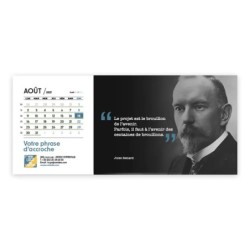 Calendrier chevalet horizontal (23x10 cm) personnalisé - Citations 2