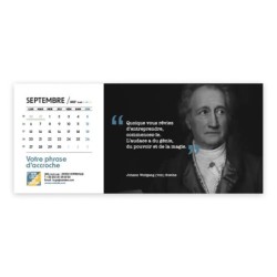 Calendrier chevalet horizontal (23x10 cm) personnalisé - Citations 2