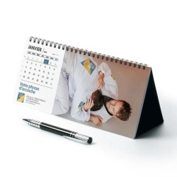 Calendrier chevalet horizontal (23x10 cm) personnalisé - Logo intégré Valeurs du sport